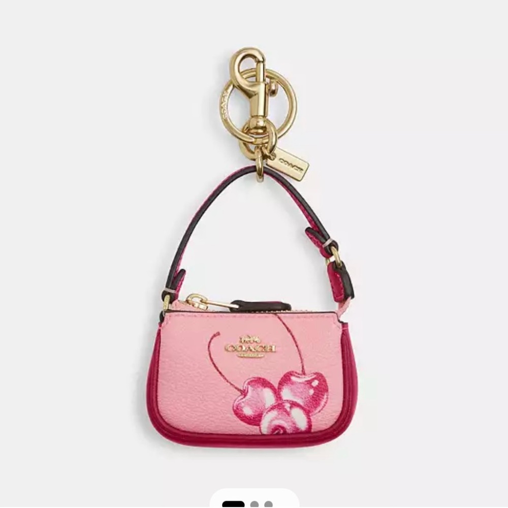 NWOT Mini Nolita Bag Charm With Cherry Print